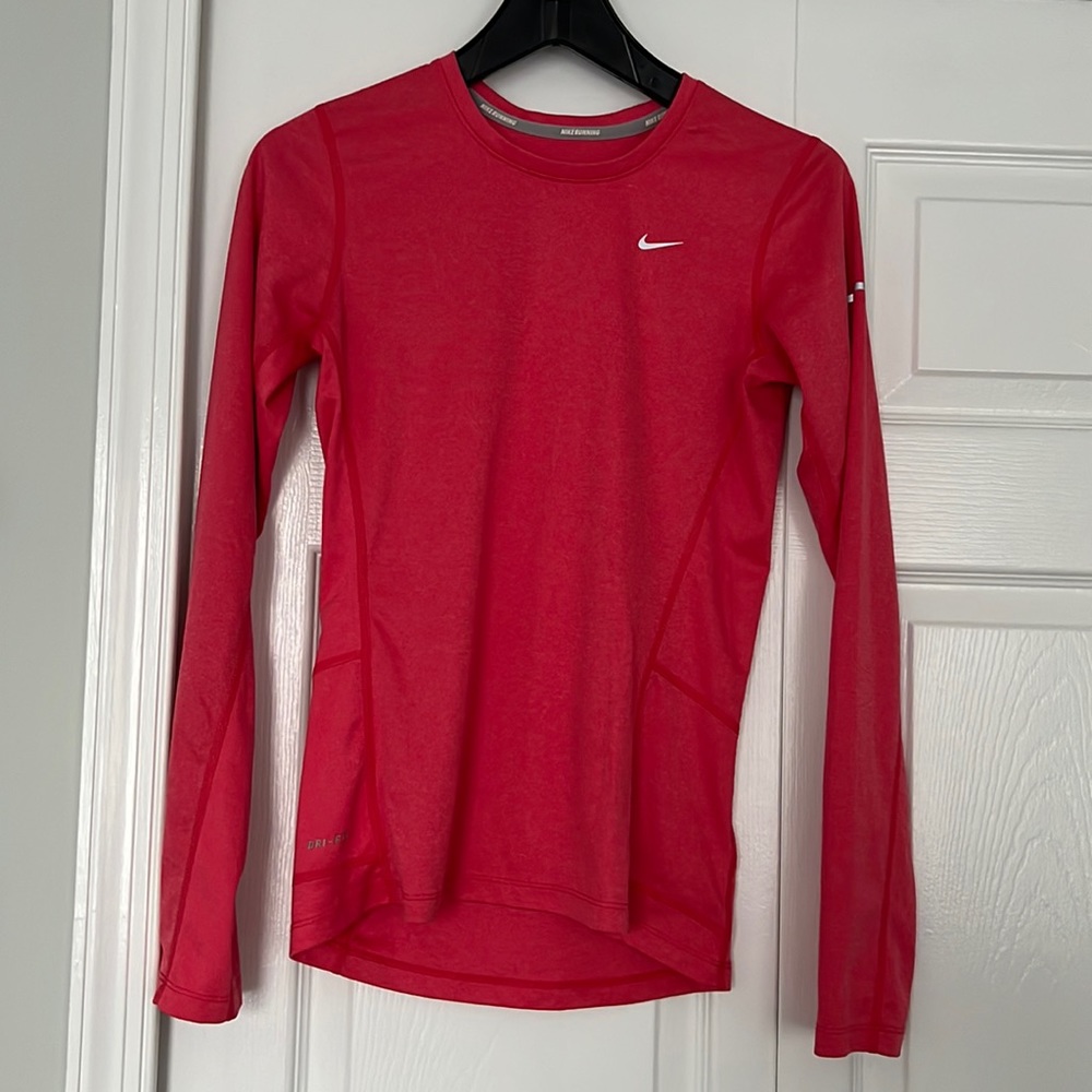 Nike Dri Fit Pink Long Sleeve Running Training Top XS